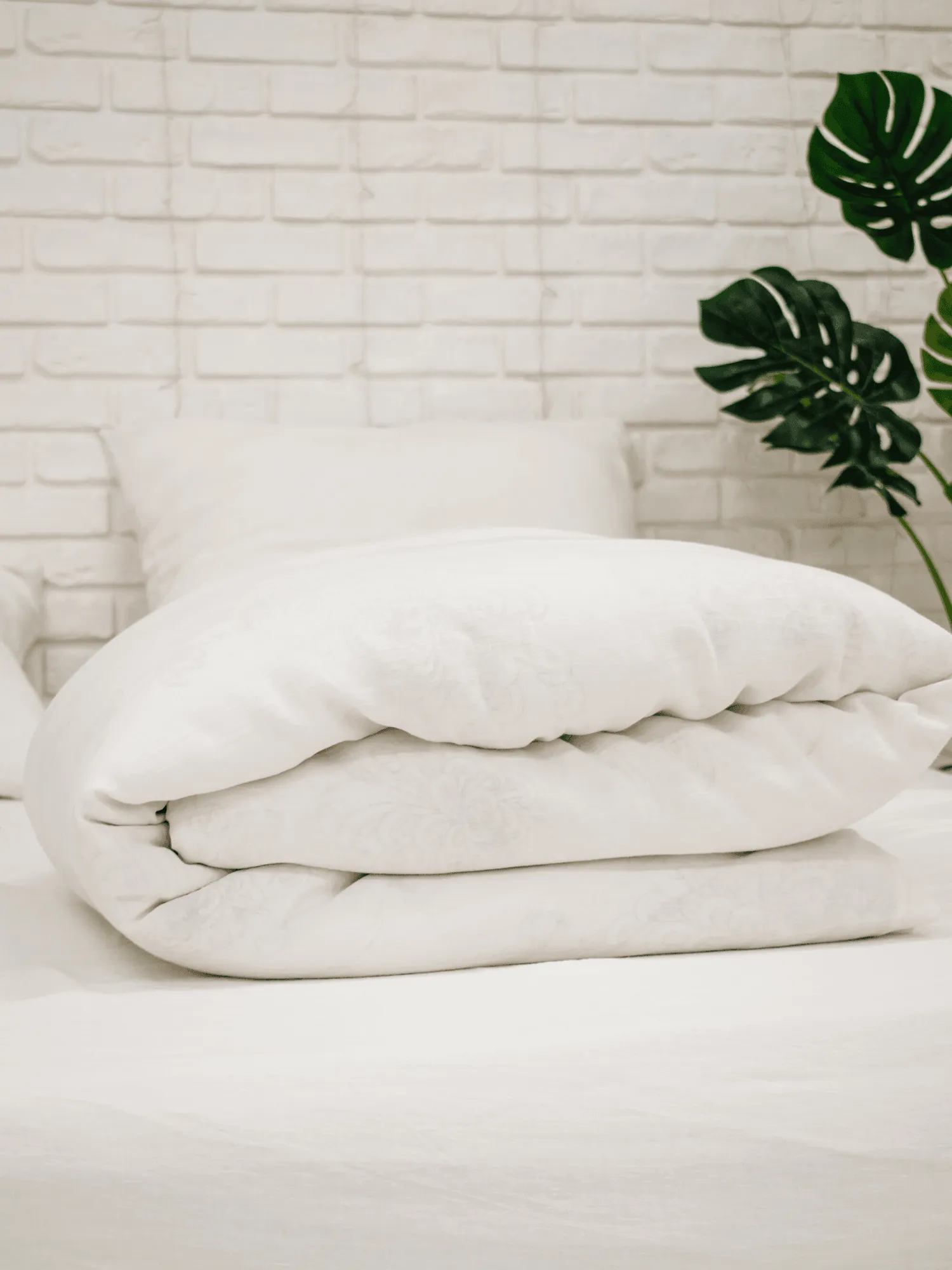 Creame white soft linen duvet cover