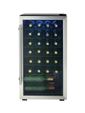 Danby - 17.52 Inch 30 Bottles cu. ft Wine Fridge Refrigerator in Stainless - DWC310BLSDD