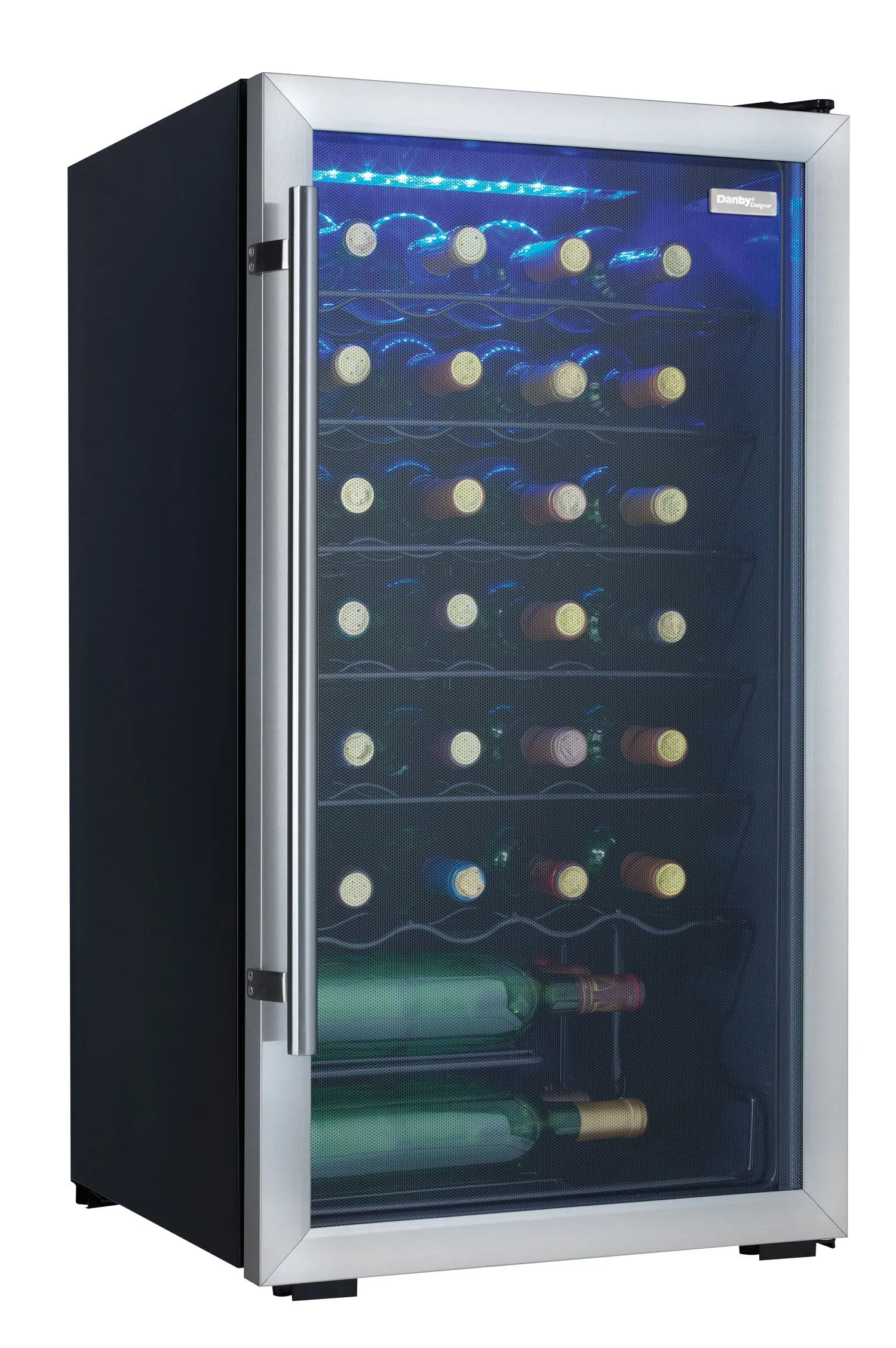 Danby - 17.52 Inch 30 Bottles cu. ft Wine Fridge Refrigerator in Stainless - DWC310BLSDD