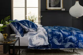 Dancing Koi Deluxe Cotton Printed Bedlinen Duvet set