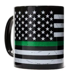 Distressed Thin Green Line® American Flag Coffee Mug