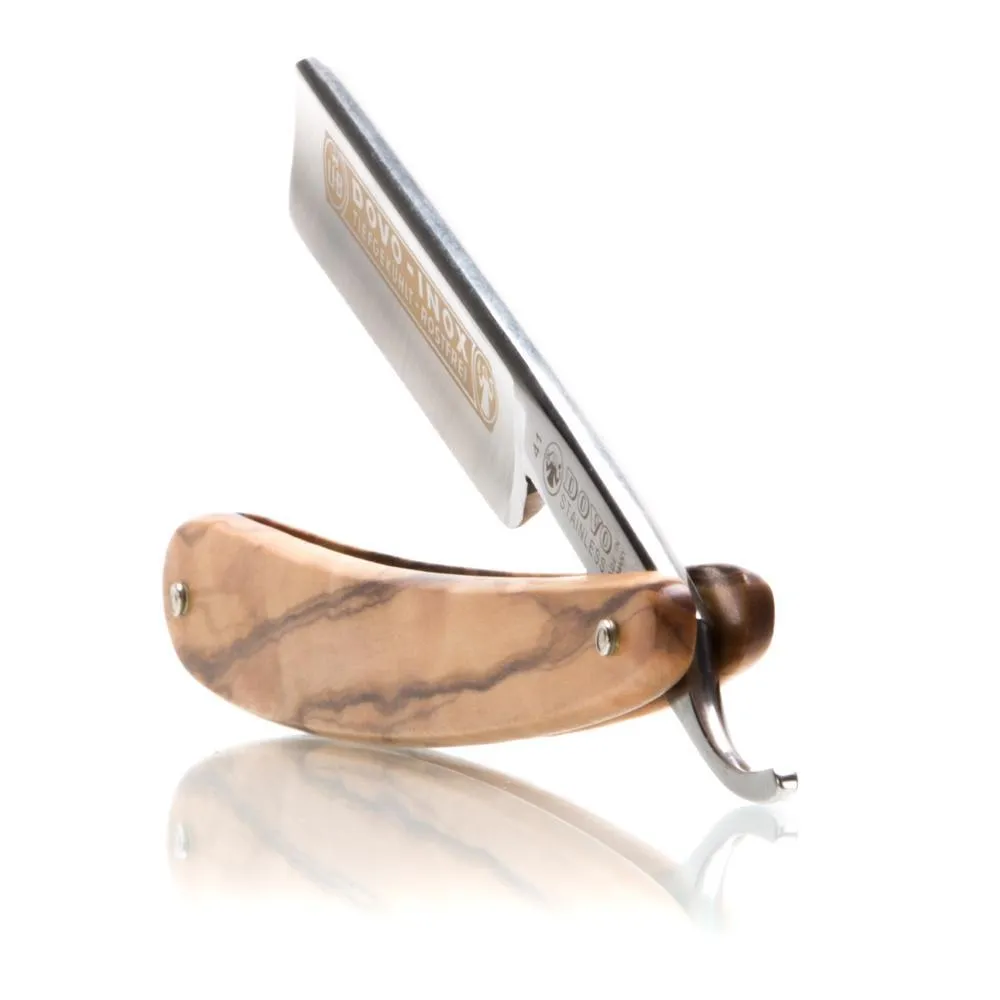 DOVO 5/8" "Olive Wood Inox" Straight Razor with Luxury Shave Set