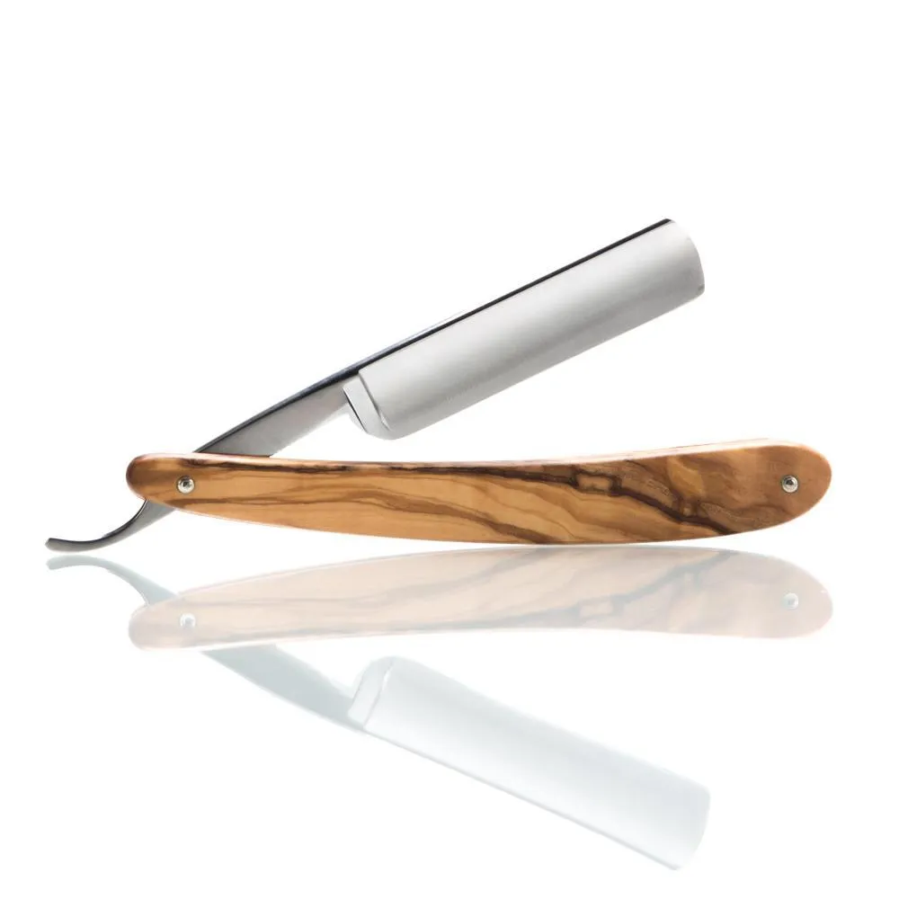 DOVO 5/8" "Olive Wood Inox" Straight Razor with Luxury Shave Set