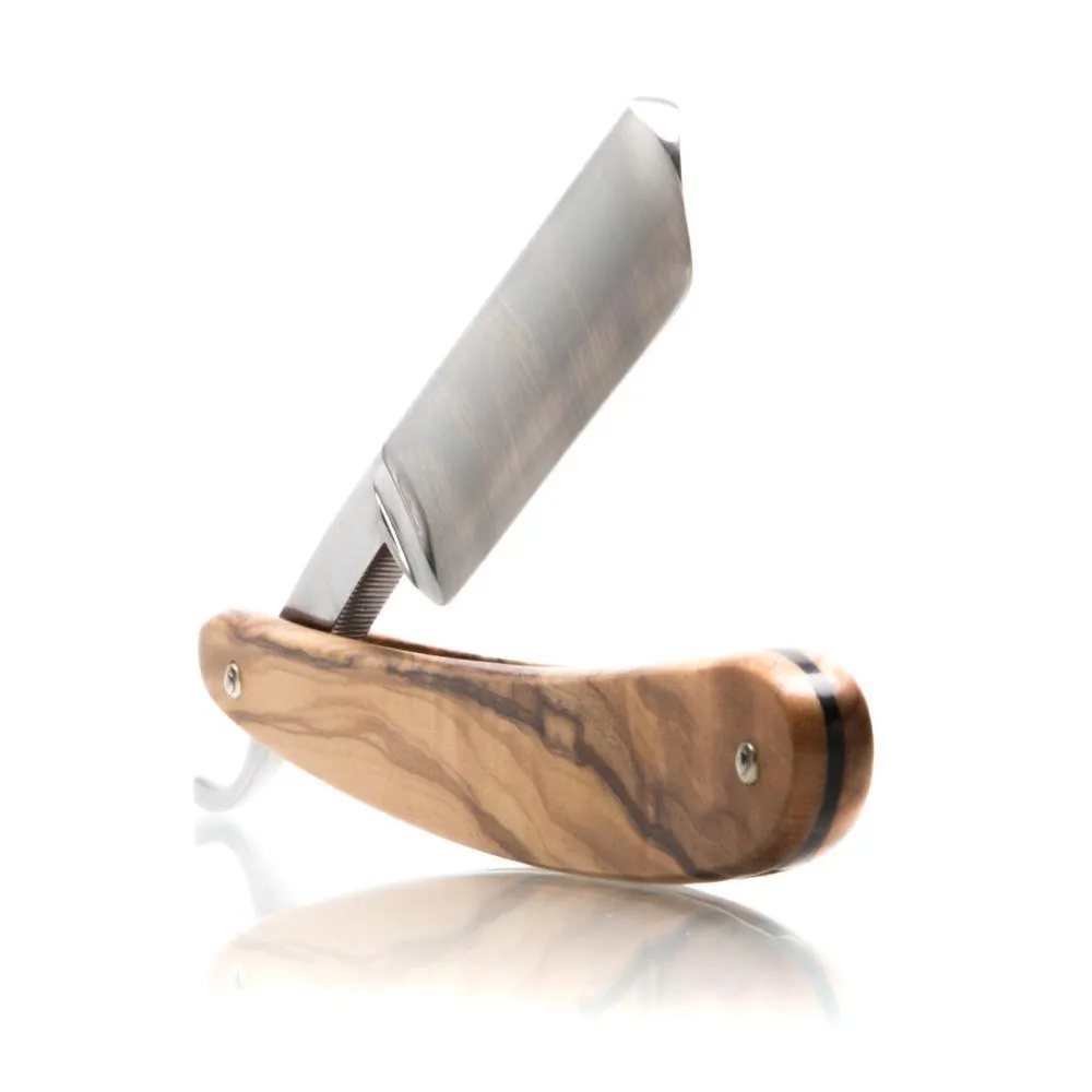 DOVO 5/8" "Olive Wood Inox" Straight Razor with Luxury Shave Set