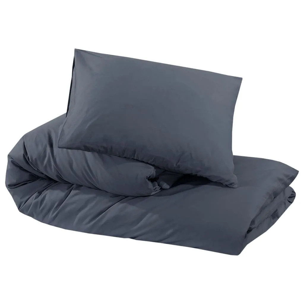 Duvet Cover Set Anthracite 260x240 cm Cotton