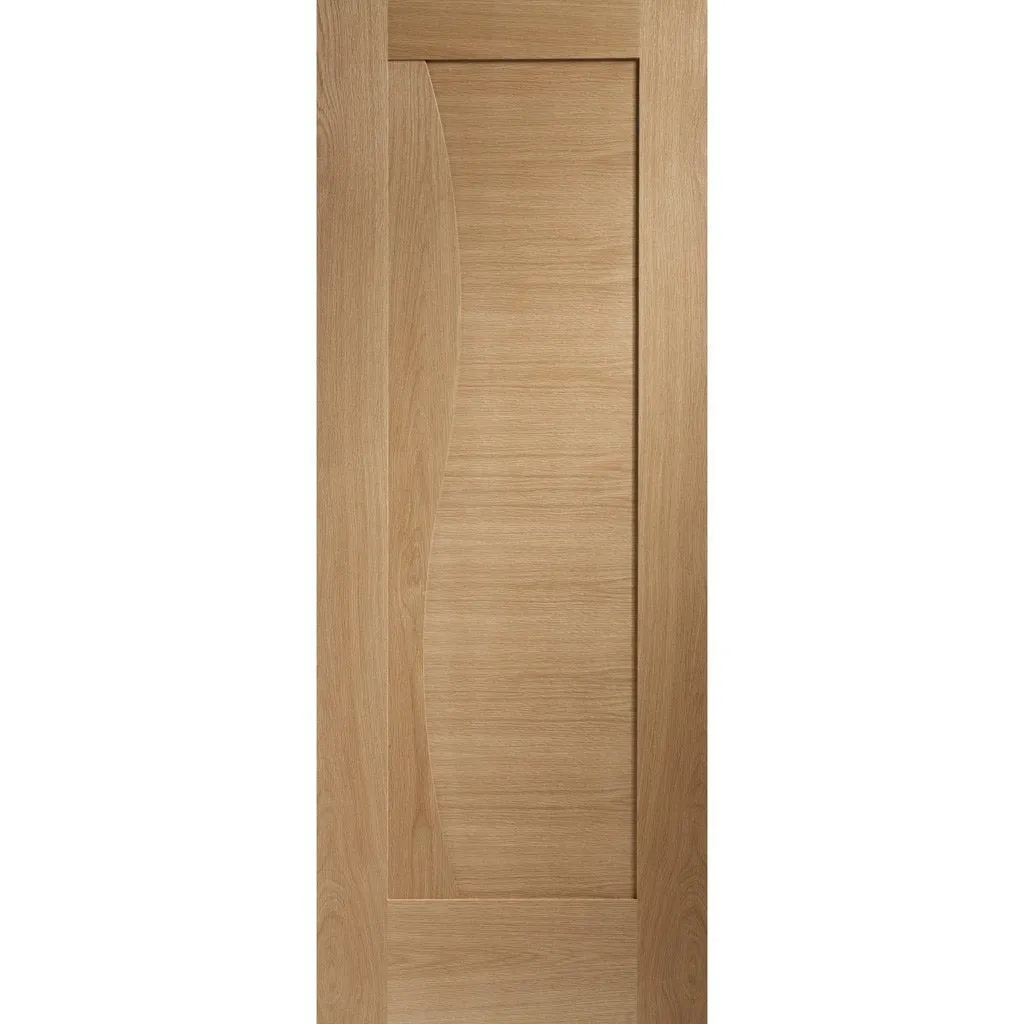 Emilia Oak Flush Absolute Evokit Pocket Double Pocket Door - Stepped Panel Design