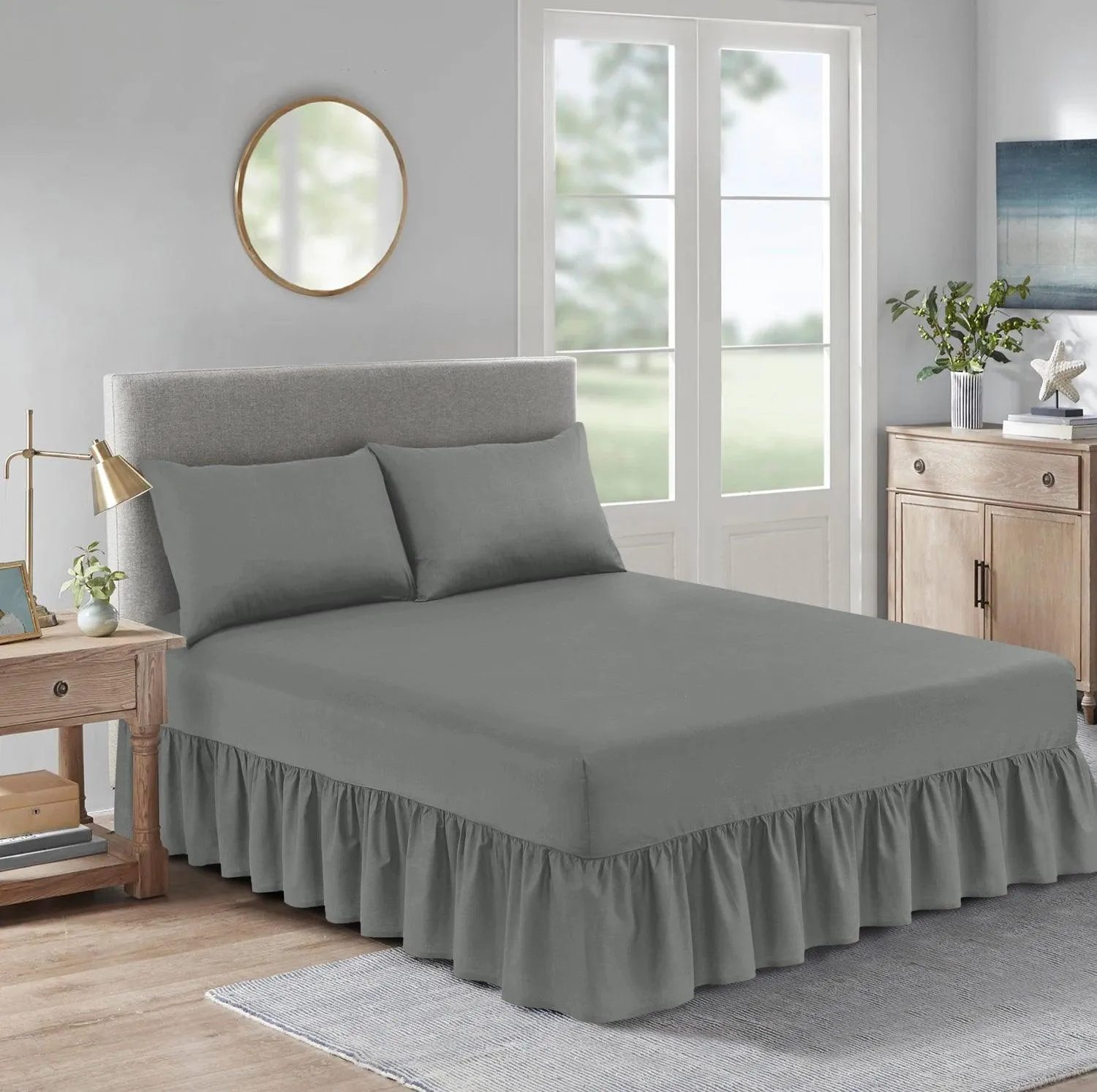 Extra Deep Frilled Valance Fitted Bed Sheet - Machine Washable