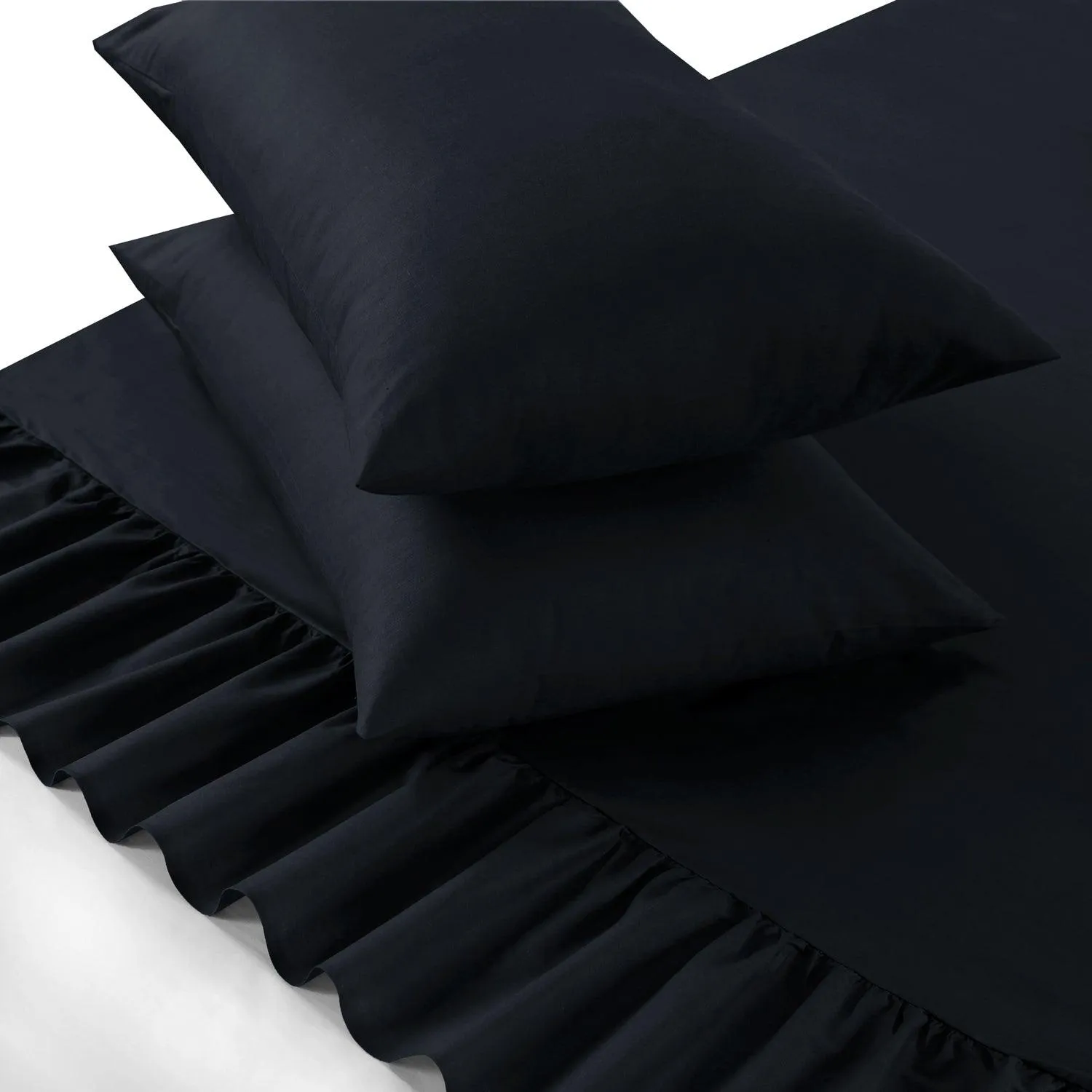 Extra Deep Frilled Valance Fitted Bed Sheet - Machine Washable