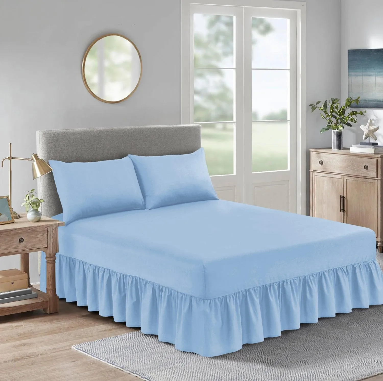 Extra Deep Frilled Valance Fitted Bed Sheet - Machine Washable