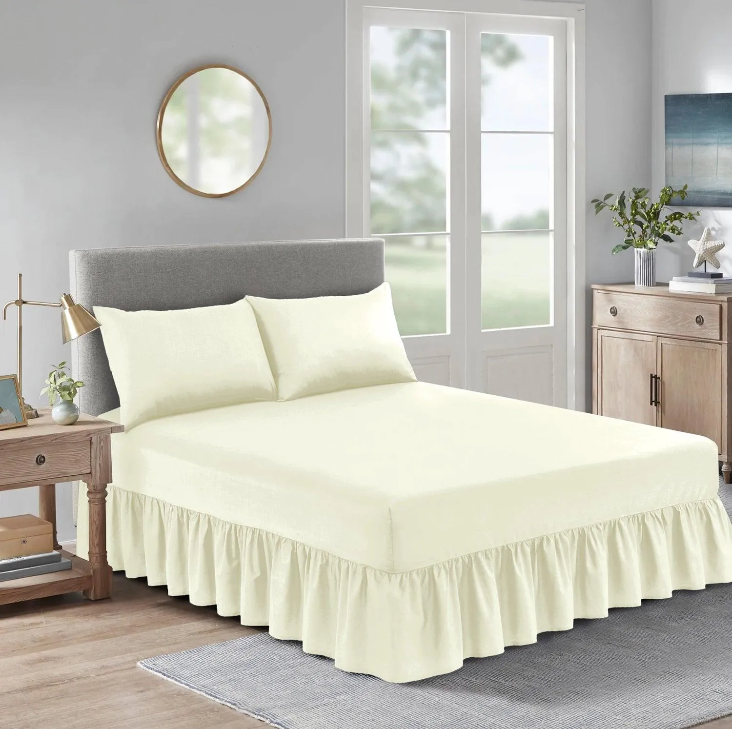 Extra Deep Frilled Valance Fitted Bed Sheet - Machine Washable