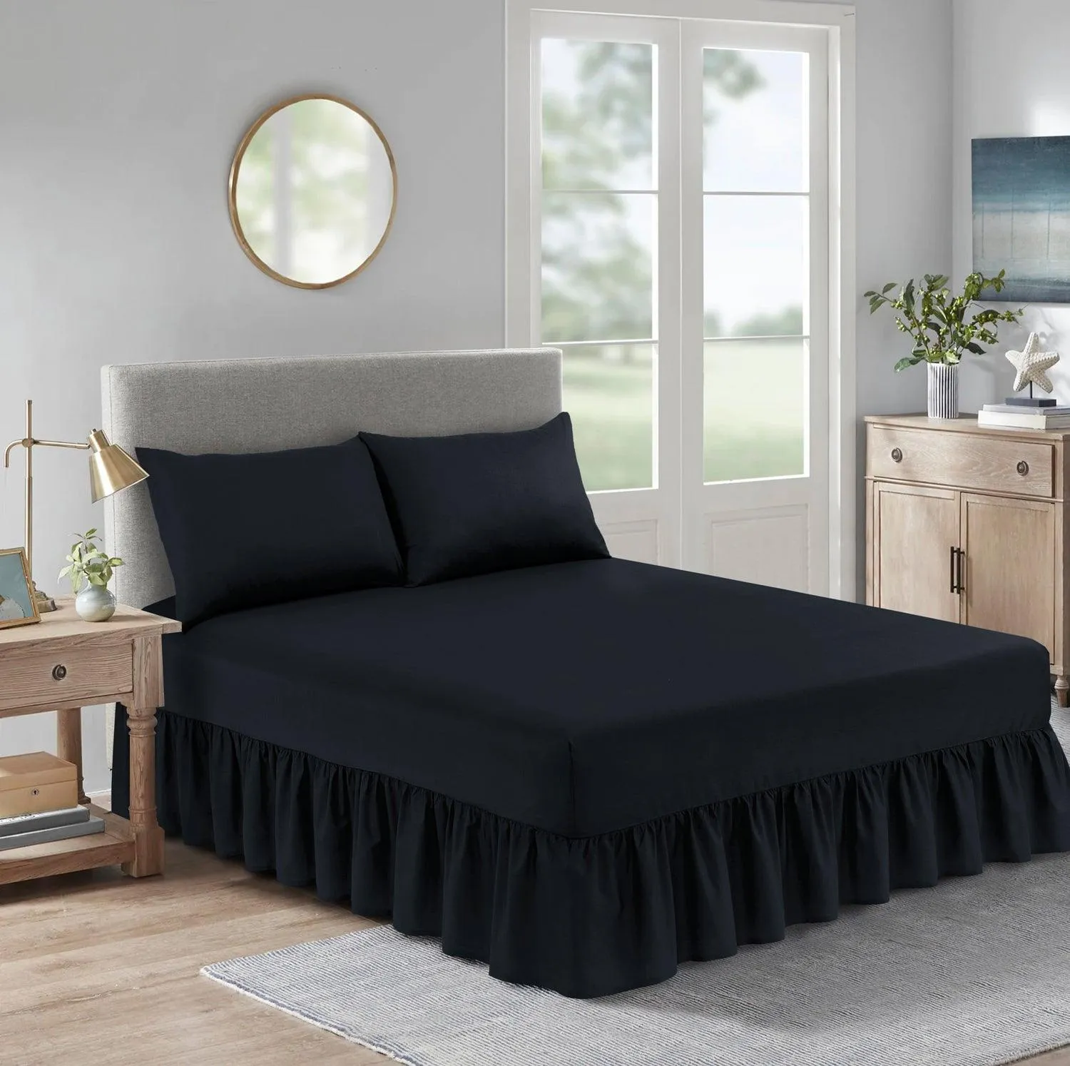 Extra Deep Frilled Valance Fitted Bed Sheet - Machine Washable