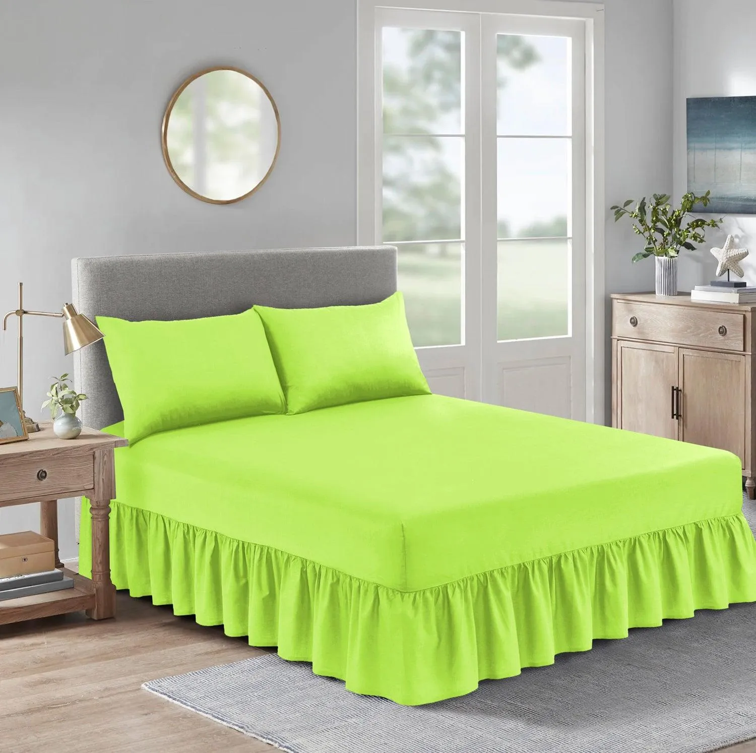 Extra Deep Frilled Valance Fitted Bed Sheet - Machine Washable