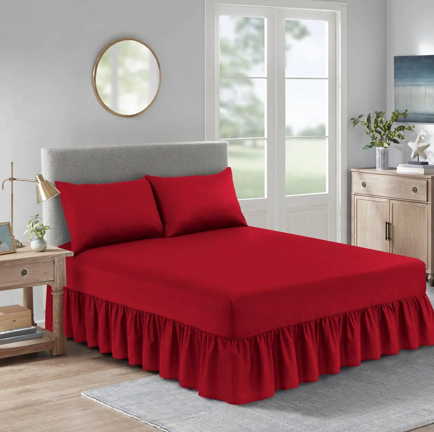 Extra Deep Frilled Valance Fitted Bed Sheet - Machine Washable