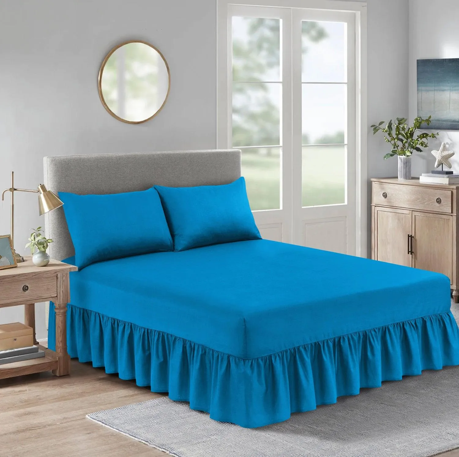 Extra Deep Frilled Valance Fitted Bed Sheet - Machine Washable