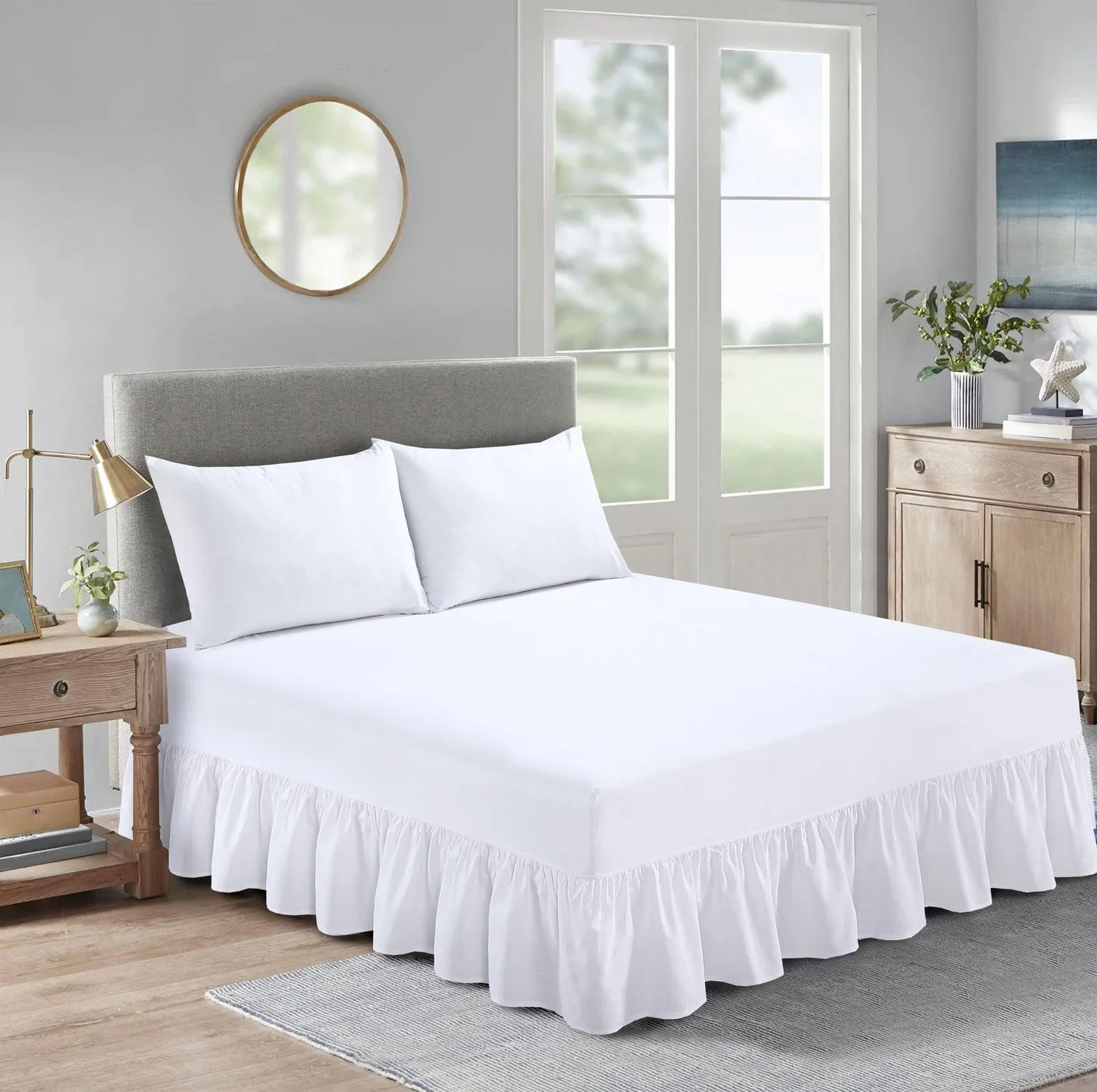 Extra Deep Frilled Valance Fitted Bed Sheet - Machine Washable