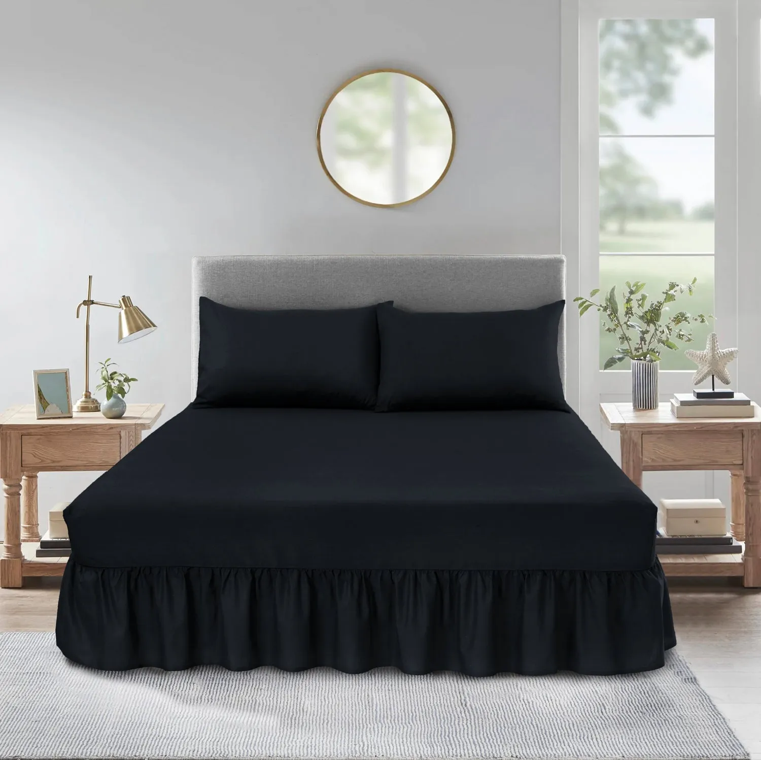 Extra Deep Frilled Valance Fitted Bed Sheet - Machine Washable