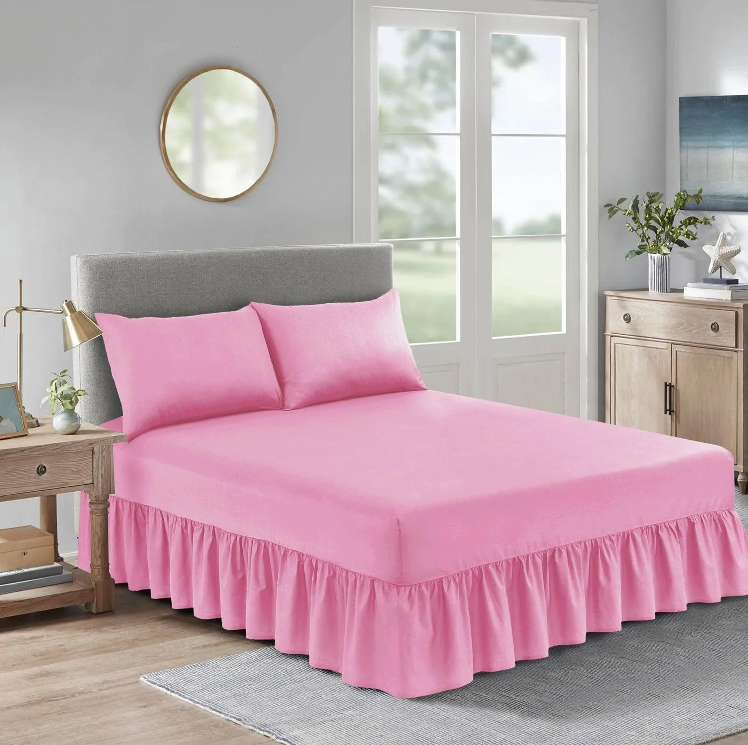 Extra Deep Frilled Valance Fitted Bed Sheet - Machine Washable