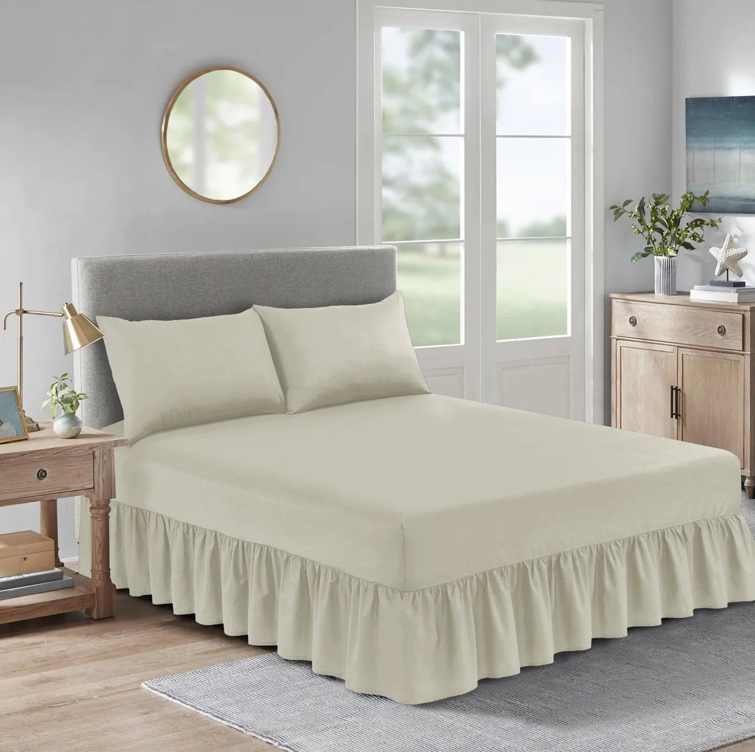 Extra Deep Frilled Valance Fitted Bed Sheet - Machine Washable