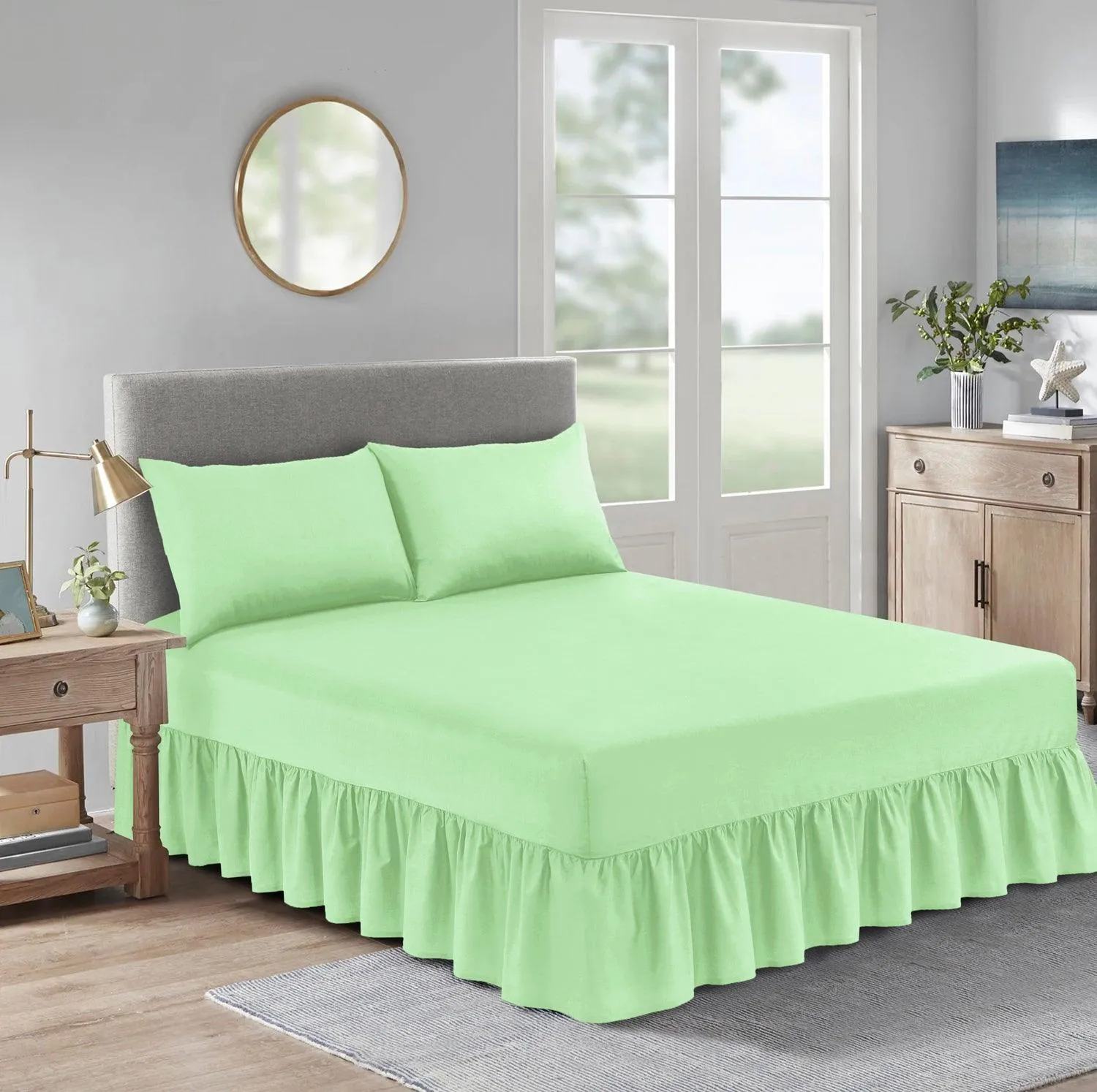 Extra Deep Frilled Valance Fitted Bed Sheet - Machine Washable