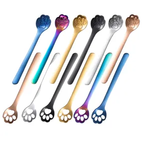 Funki Buys | Spoons | Cute Cat Paw Solid Hollow Coffee Spoons