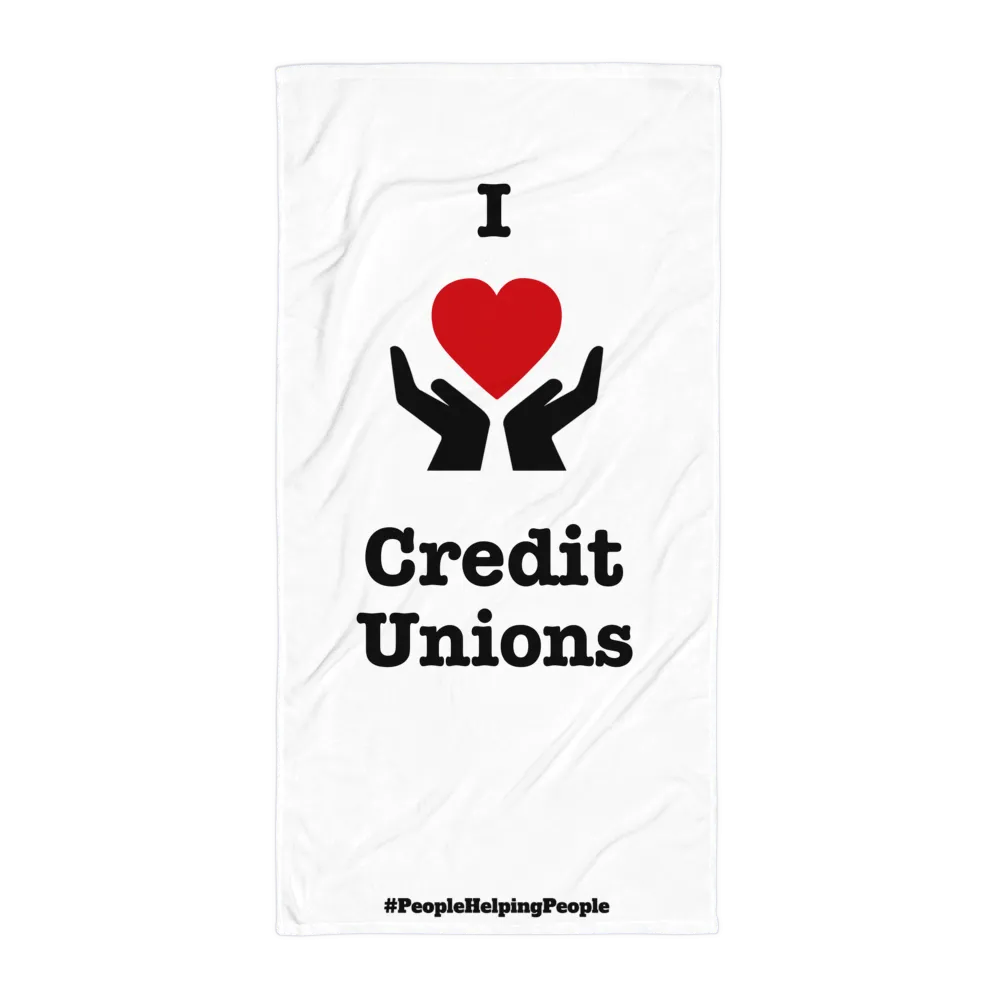 I Heart Credit Unions Beach Towel