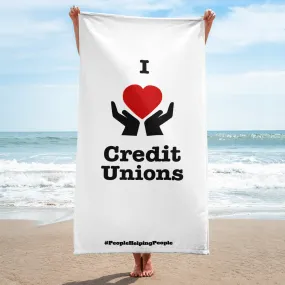 I Heart Credit Unions Beach Towel