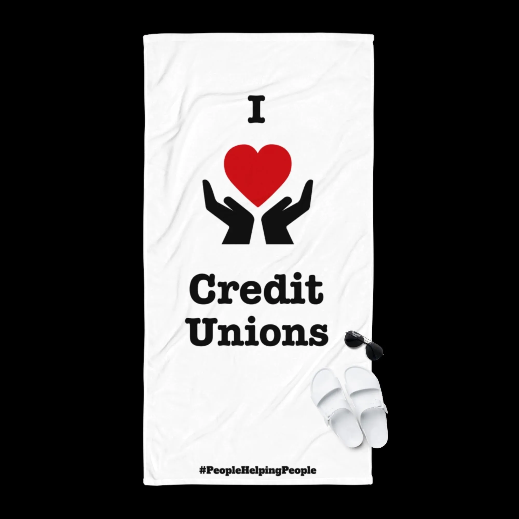 I Heart Credit Unions Beach Towel