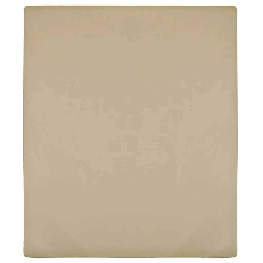 Jersey Fitted Sheet Taupe 90x200 cm Cotton