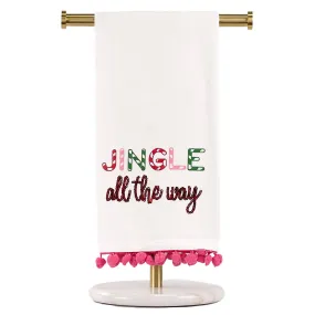 Jingle All The Way Pom Pom Hand Towel