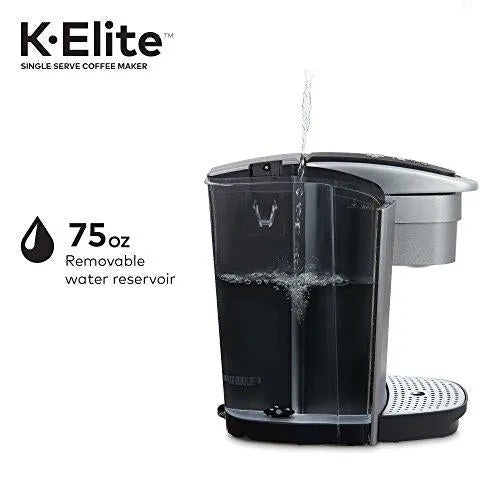 Keurig K-Elite Coffee Maker, Single Serve K-Cup Pod Coffee Brewer, With Iced Coffee Capability, Brushed Silver