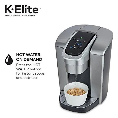 Keurig K-Elite Coffee Maker, Single Serve K-Cup Pod Coffee Brewer, With Iced Coffee Capability, Brushed Silver