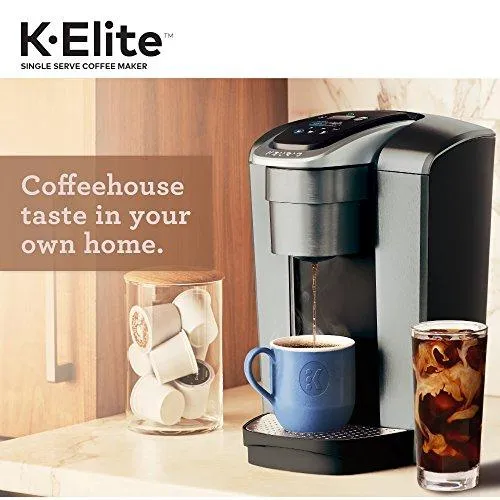 Keurig K-Elite Coffee Maker, Single Serve K-Cup Pod Coffee Brewer, With Iced Coffee Capability, Brushed Silver