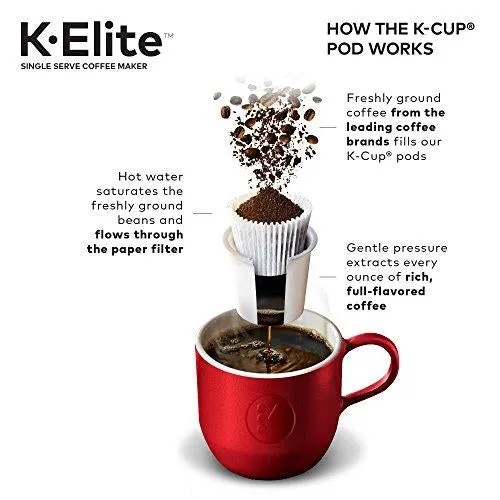 Keurig K-Elite Coffee Maker, Single Serve K-Cup Pod Coffee Brewer, With Iced Coffee Capability, Brushed Silver