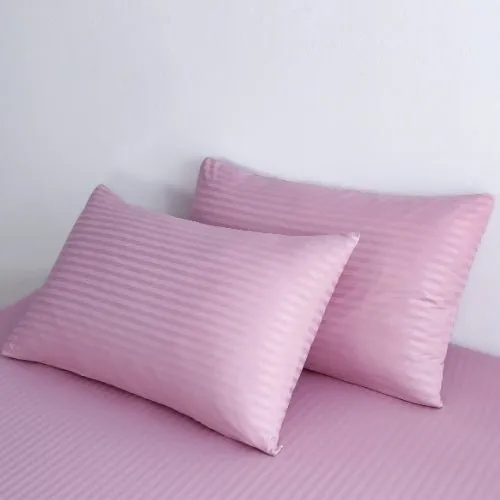 King Size  6 Pieces Premium Satin Stripe Duvet Cover, purple color.