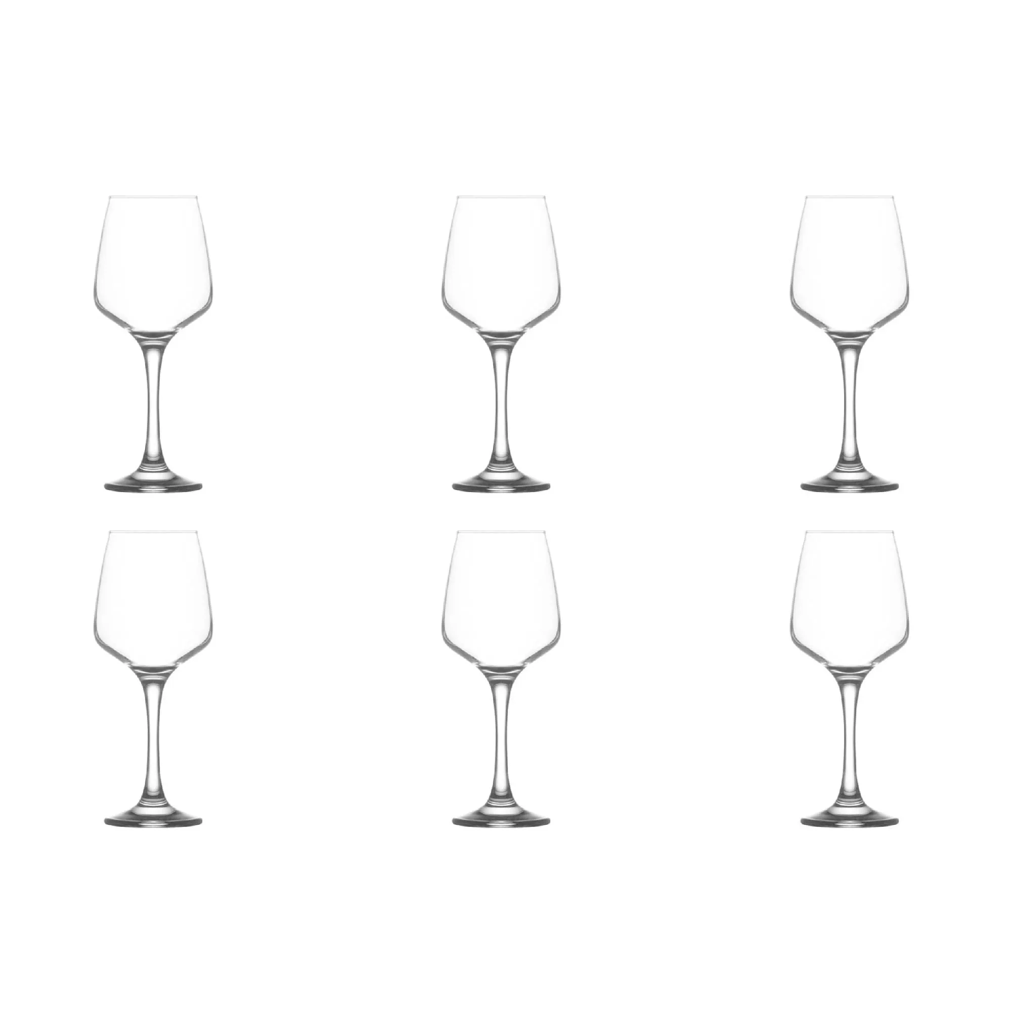 Lav Lal Angled Wine Glasses with Stem, 6 Pcs, 10 Oz (295 cc)