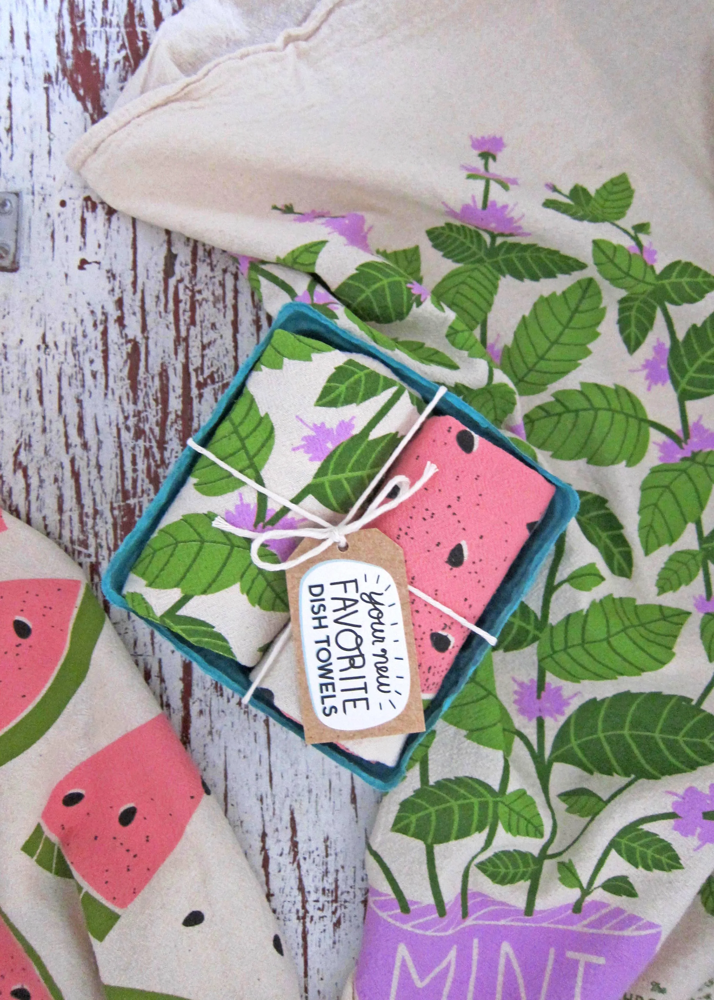 Mint & Watermelon Tea Towels (Set of 2)