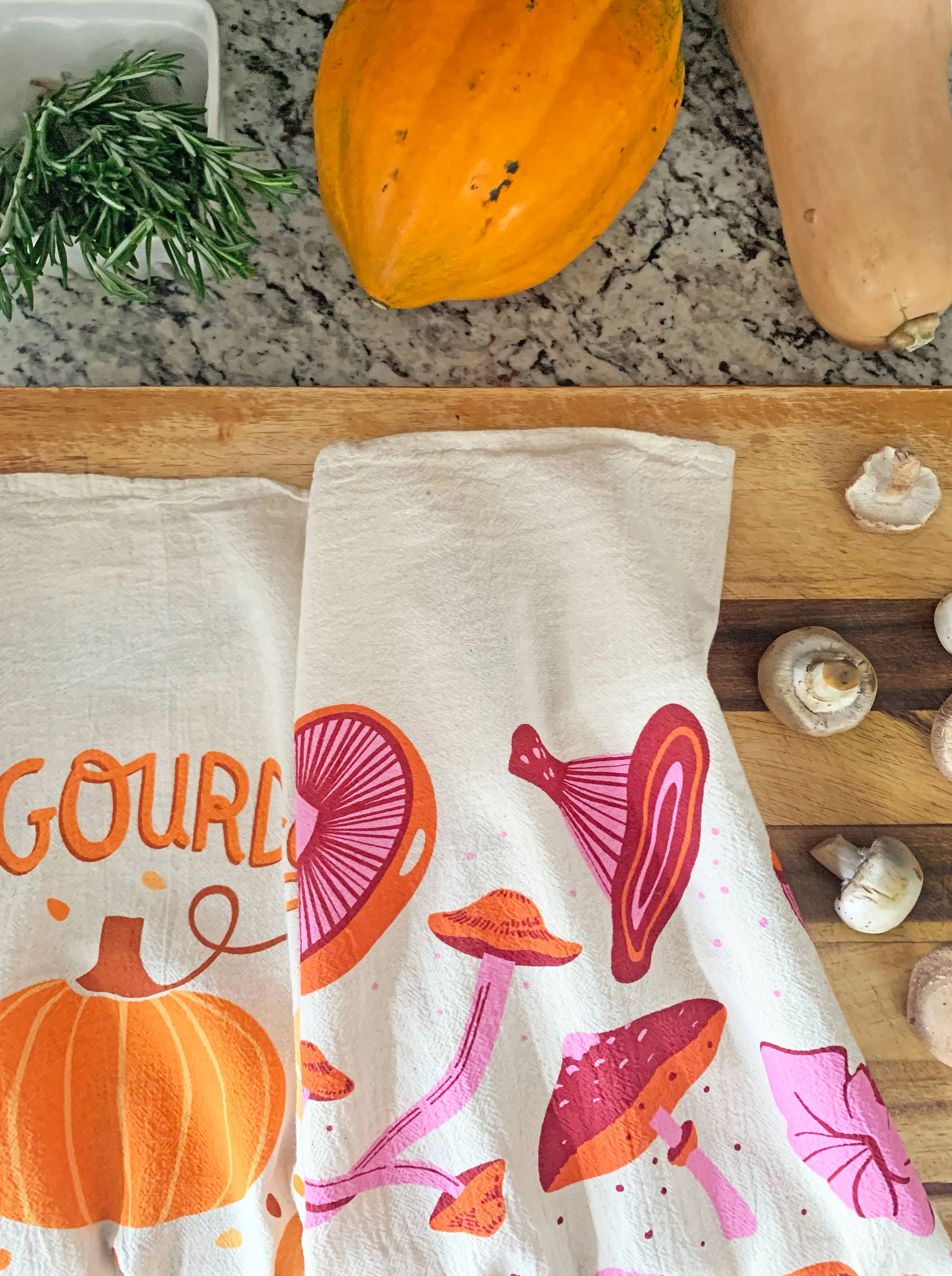 Mushroom & Gourd - Tea Towel (Set of 2)