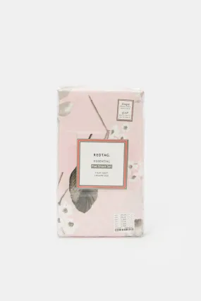 Pink Floral Print Flat Sheet (Single Size)