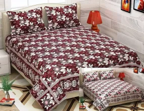 Queen Size Reversible Bedsheet With 2 Pillowcovers - Free Shipping*