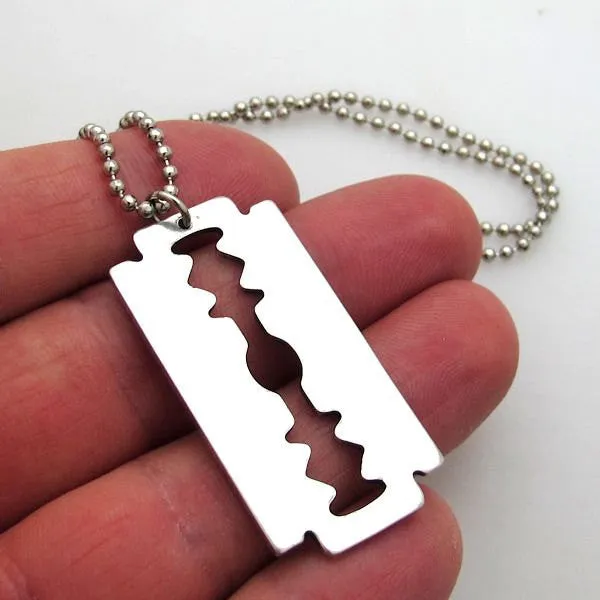 Razor Blade Pendant Necklace