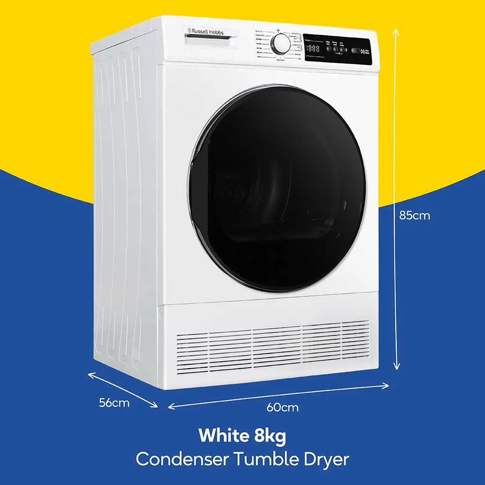 Russell Hobbs RH8CTD111W 11 Series 8kg Condenser Dryer -B Rated- White