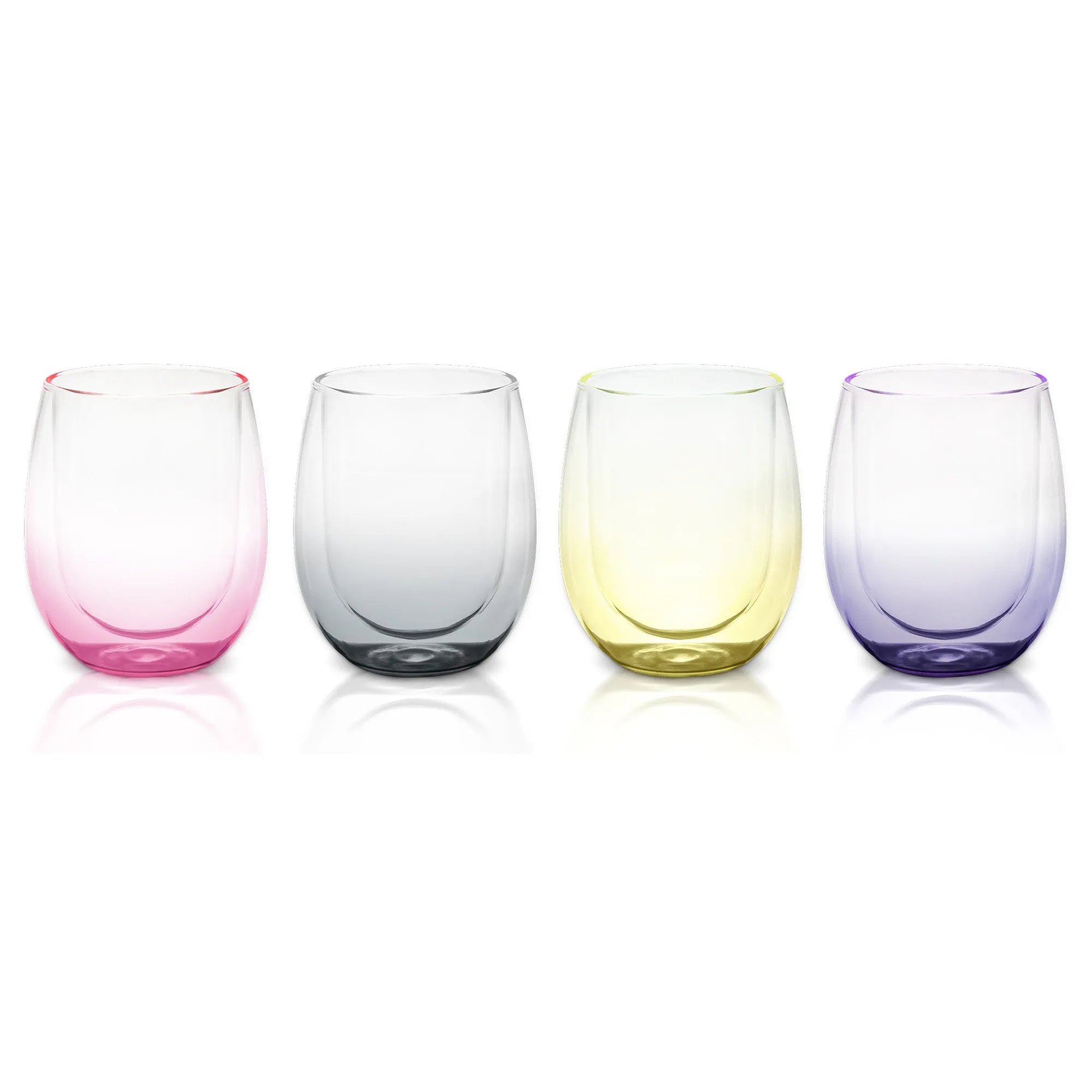 Safdie & Co. Bloom Double Wall Tumbler 4PC Assorted Colours 350ML