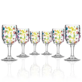 Satin Pearl 8oz Rainbow Acrylic Wine Stemware | Set of 6