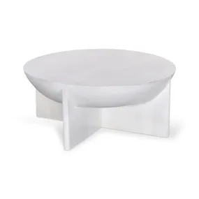 Savio 90cm Round Coffee Table - Cafe White