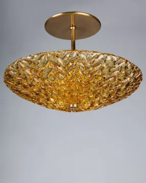 Semi-Flush Mount with Vintage Amber Murano Glass