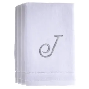 Set of 4 monogrammed towels - Initial J (Wholesale)