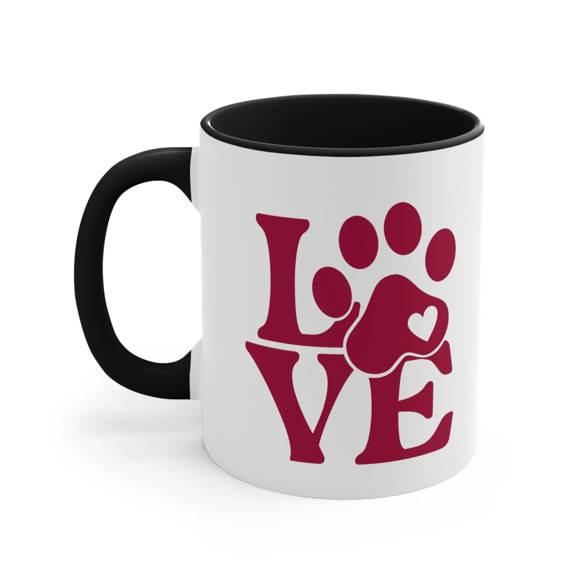 Show your love of dogs with this custom dog paw print coffee mug 11oz