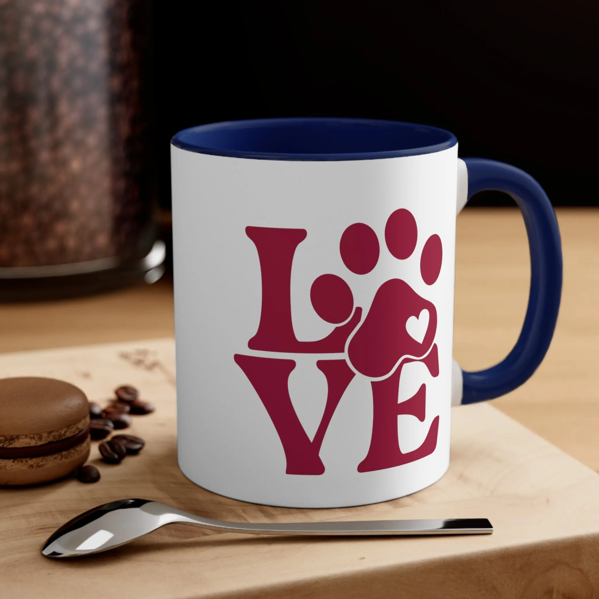 Show your love of dogs with this custom dog paw print coffee mug 11oz