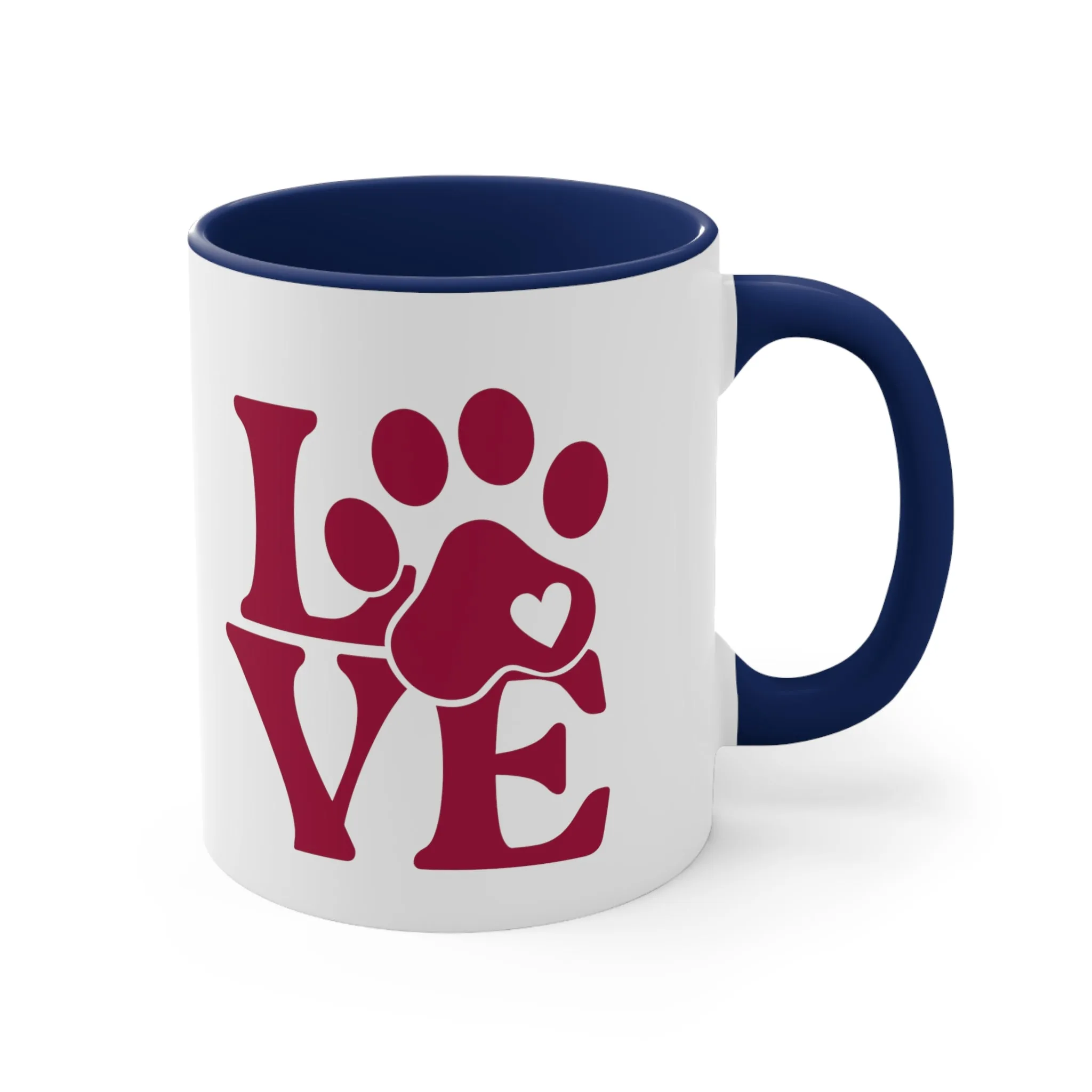 Show your love of dogs with this custom dog paw print coffee mug 11oz