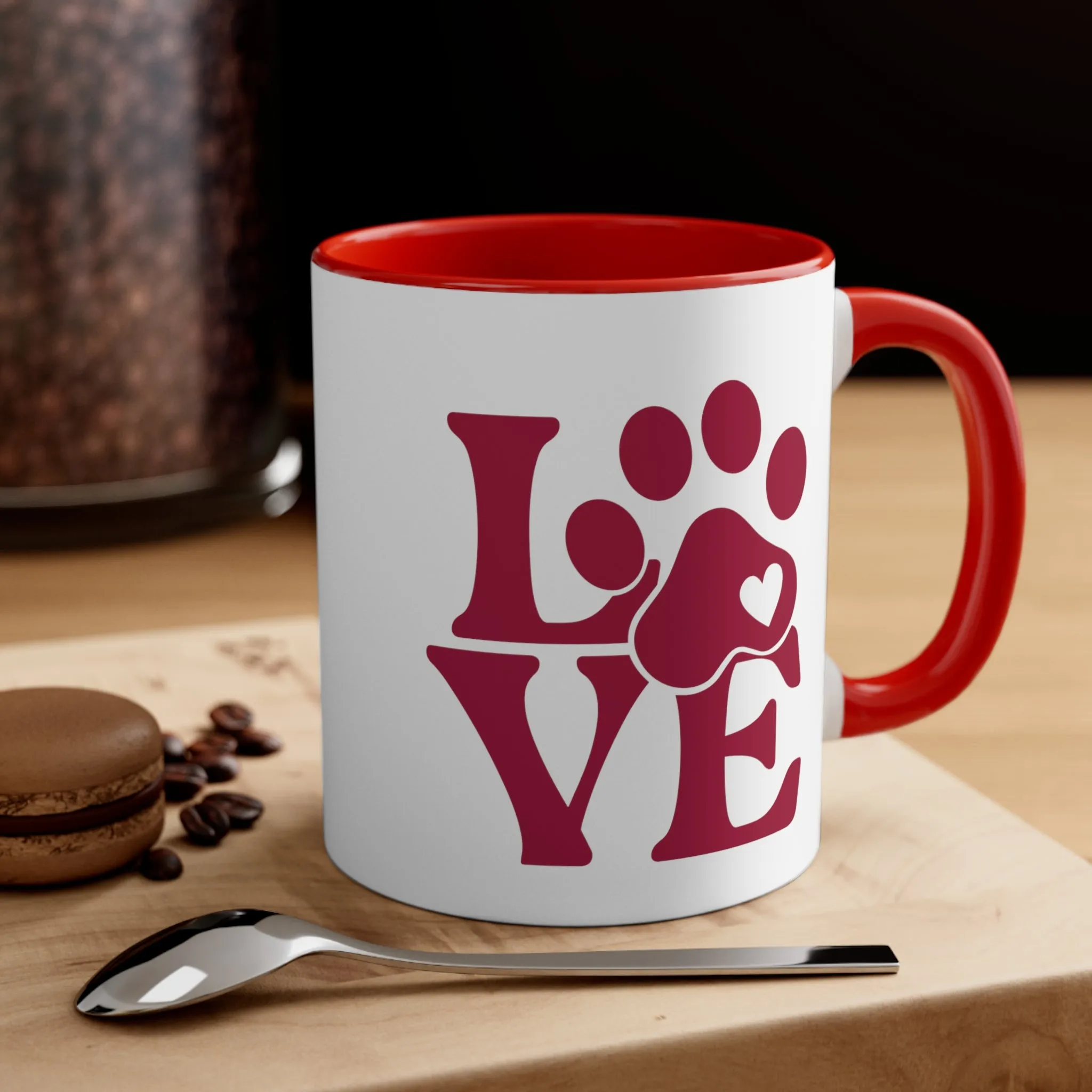 Show your love of dogs with this custom dog paw print coffee mug 11oz